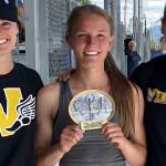 From left to right, Inglemoor coach Erin Hall, Kim Kramers and Inglemoor coach Kaisa Hall. Photo courtesy of the Northshore School District web site / Kramers family