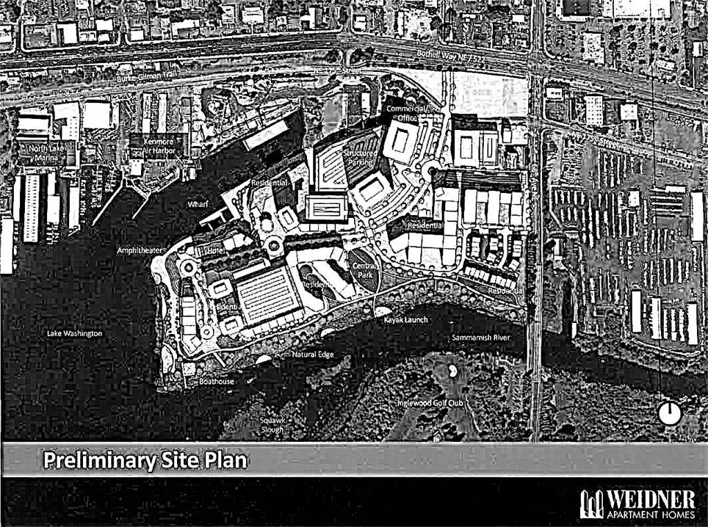 The city of Kenmore has been hoping to develop on Lakepointe for three decades. A new study lays the groundwork for Weidner Apartment Homes to proceed in its planning process. Contributed photo