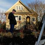 Patrick Hall replaced the front lawn of his north Everett home to create a rain garden. (Dan Bates / The Herald)