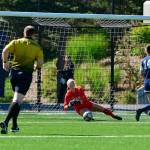 Western Washington Universitys Natalie Dierickx makes a save during a recent match. Photo courtesy of WWU Athletics