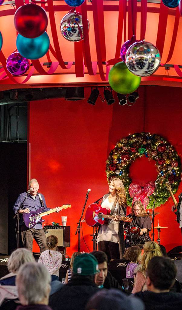 A full line-up of holiday performances will entertain from the Crossroads Market Stage.