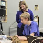 Darcy Nothnagle and ideaX student, Max Duvall. The Boeing Companys grant will help KCLS expand its STEAM education programs, which includes its ideaX program, which opened its first Makerspace at the Bellevue Library. Photo courtesy of Richelle King