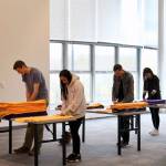 The scarves were made of UW purple and gold fabric. (Contributed photo)