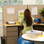 When working at the computer, try to maintain a good neutral position for your back, with feet flat on the floor and your head and body square to the keyboard and screen.