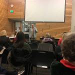 Dr. Wes Browning talks about his experiences with homelessness at Kenmore City Hall on Dec. 11. Katie Metzger/staff photo