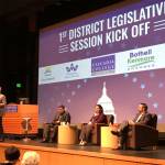 Rep. Derek Stanford, Rep. Shelley Kloba and Sen. Guy Palumbo host a Town Hall at UW Bothell/Cascadia College on Jan. 9. Photo via Twitter