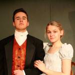 IHS junior Sam Trott and sophomore Daisy Held play Mr. Darcy and Elizabeth Bennet in IHSs upcoming production of Pride and Prejudice. Madison Miller/staff photo.