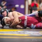 North Creek Jaguars 138-pound grappler Hunter Tretyak defeated Eastlakes Chris Hom 11-0 in 4A KingCo 138-pound championship match on Feb. 2 at North Creek High School. Photo courtesy of Don Borin/Stop Action Photography