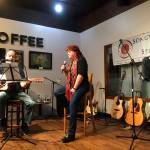 Mr. Primitive and Nancy of Songwriters in Seattle perform at a recent open mic night at The Den Coffee House & Cafe in Bothell. The organization will hold a singer showcase at the cafe on Feb. 9 to raise awareness of the New Bethlehem Project homeless shelter in Kirkland. Photo courtesy of Songwriters in Seattle