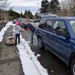 In addition to serving food at area schools, the Northshore Eats Program also delivered food to families throughout the district. Photo courtesy of Northshore School District Twitter