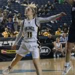 Eastlake beat Inglemoor, 65-46, in 4A state girls basketball action tonight at the Tacoma Dome. The Viks will play Central Valley at 12:15 p.m. tomorrow, with the winner advancing to play for fourth place on Saturday. Pictured is Inglemoors Lucy Young, taken from last nights win against Rogers. She and teammate Jenna Troy had 16 points each against Eastlake. Andy Nystrom/ staff photo