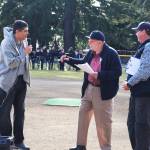 (Left to right) Rep. Javier Valdez, Kenmore Mayor David Baker and President of Northlake Little League, Cody Painter celebrate the Moorlands Park grand opening. Photo courtesy of the city of Kenmore