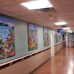 The hallways of EvergreenHealths Family Maternity Center feature designs and art that was put in over two decades ago. Officials hope the modernization will better serve laboring mothers and their families. Kailan Manandic/staff photo