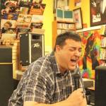 photos by Madison Miller / staff photo                                Brandon Yancey (Ron Hexagon) lip syncs to The Rapture at Vortex Music & Movies.