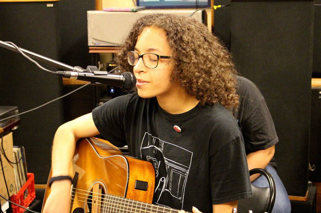 Meilani Eyre (Smuggling Croissants) performs at Vortex for Record Store Day. Madison Miller / staff photo