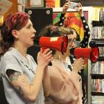 Rachel McDonald and Jessica Rawlings of Ouija Boob perform at Vortex for Record Store Day. Madison Miller / staff photo