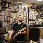 Mister Blank, an eight-piece ska band, performs at Vortex or Record Store Day. From left: Frank Smith, James Sweazea, Kyle Lever and Peter Fink. Madison Miller / staff photo