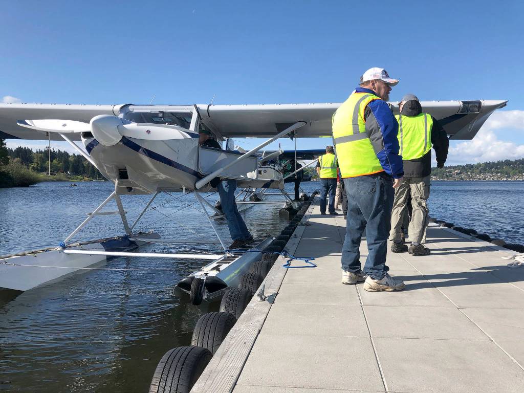 Photo courtesy of Sky Terry and TJ Terry                                Volunteer pilots throughout the West Coast contributed to the disaster logistics drill on April 27. Kenmore Air served as a base of operations as it would in a real disaster.