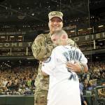 Photo courtesy of Paynes family                                Photo from a Mariners game where Heather Moran surprised Ryan after coming home from a deployment.