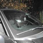 Sheriffs Deputy Art Wallin shot Peters twice, but only a single bullet hole can be seen in a picture of the scene. Attorney Jeff Campiche argues that Wallin fired the fatal shot after the passenger door was open. (Campiche Arnold)