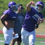 North Creek quarterback Jack Charlton unleashes a pass during practice on June 11. Andy Nystrom / staff photo