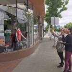 A consultant working with store owner in downtown Renton. In 2018, Renton hosted a several workshops called Creating Stellar Storefronts funded through the Economic Development Partnership program. Courtesy of the Port of Seattle
