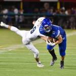 Bothells Blake Bickhaus snags an interception against Legacy on Sept. 6. Photo courtesy of Greg Nelson