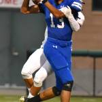 First-year Cougar Jordyn Turner hauls in a pass against Legacy. Photo courtesy of Greg Nelson