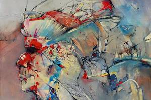 Sachem by Mary Schossow Schumaker, one of the 51 paintings on display at Waterworks Amplified.