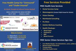 SOCH hosts free health camp in Bothell Nov. 3