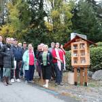 Northlake Lutheran Church members gathered on Oct. 22 for the unveiling of the new Little Free Pantry at 6620 NE 185th St. in Kenmore. Stephanie Quiroz/staff photo