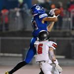 Jordyn Turner grabs a pass as Camas Dante Humble defends. Photo courtesy of Greg Nelson