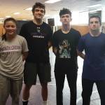 North Creek wrestlers, from left, Isabelle Bookout, Nick Mitchell, Zach Wilson and Hunter Tretyak. Andy Nystrom/ staff photo