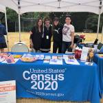 Photo courtesy of Kenmore Complete Count Committee                                From left to right: Committee members Liz Thompson, Francesca Ty Abellera, Pamela Loaiza and Ginna Hernandez tabling last summer.