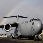 Staff Sgt. John Eller conducts pre-flights check on his C-17 Globemaster III Jan. 3 prior to taking off from Hickam Air Force Base, Hawaii for a local area training mission. Sgt. Eller is a loadmaster from the 535th Airlift Squadron. (U.S. Air Force photo/Tech. Sgt. Shane A. Cuomo)