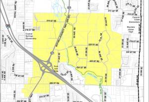 Courtesy photo of Canyon Park Subarea (highlighted in yellow)