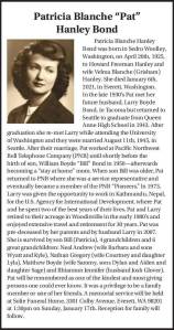 Patricia Blanche "Pat" Hanley Bond | Obituary