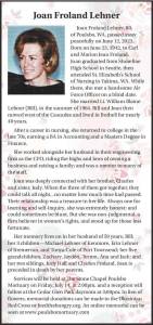 Joan Froland Lehner | Obituary