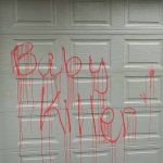 On the night of Thursday, Nov. 30 in Bellevue, people who Congressman Adam Smith said were advocating for a cease-fire in Israel and Gaza, vandalized his garage with spray paint. (Photo Courtesy of the Office of Congressman Adam Smith)