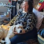 Kay Feather with her Battle Buddy Kyro. Photo courtesy of Northwest Battle Buddies