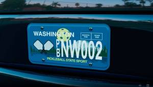 Courtesy of Seattle Metro Pickleball Association
Washingtons pickleball license plate.