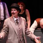 Photo by Allyson Meyer/Whidbey Island Center for the Arts. Alyssa Keene plays Hercule Poirot, the famous Belgian detective who is searching for the killer in Murder on the Links.