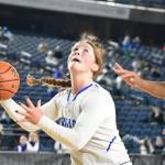 Kayleah Hawkins stares down the basket for the Cougars. Ben Ray / The Reporter
