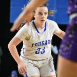 Sam Brooke dribbles the basketball for the Bothell Cougars. Ben Ray / The Reporter