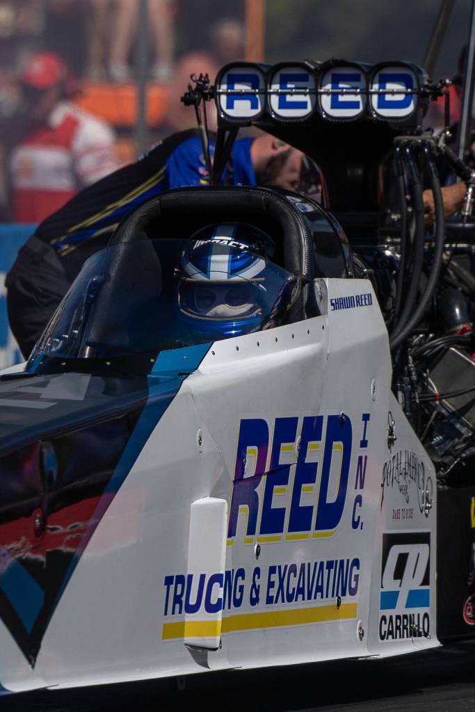 Puyallups Shawn Reed sits in the cockpit of his Top Fuel dragster. Photo provided by Maria Dorsten.